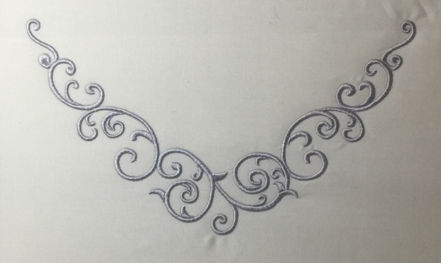 Embroidered Ladies top neckline